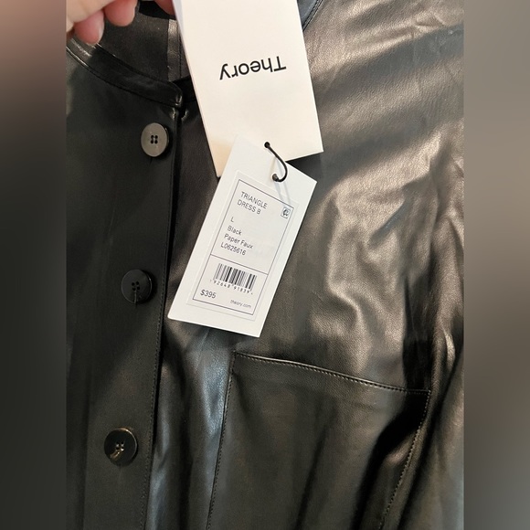Theory Triangle Faux Leather Dress - Picture 6 of 8